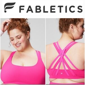 Fabletics Boost Low Impact Sports Bra Strappy Back Hot Pink XXL/1X